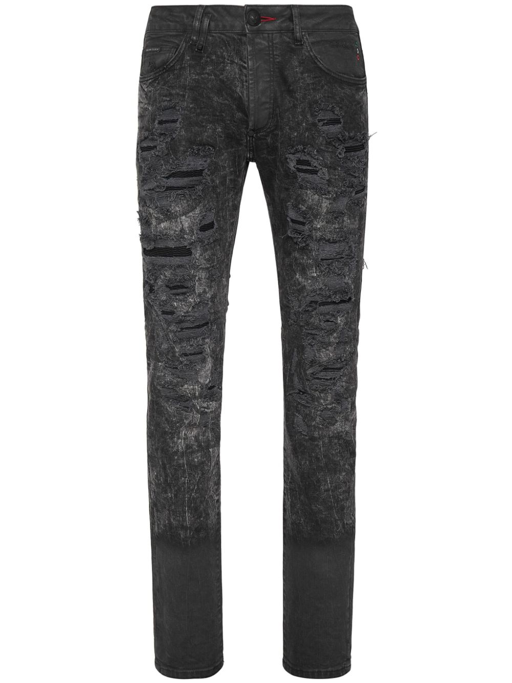 Philipp Plein Halbhohe Jeans im Distressed-Look - Schwarz von Philipp Plein