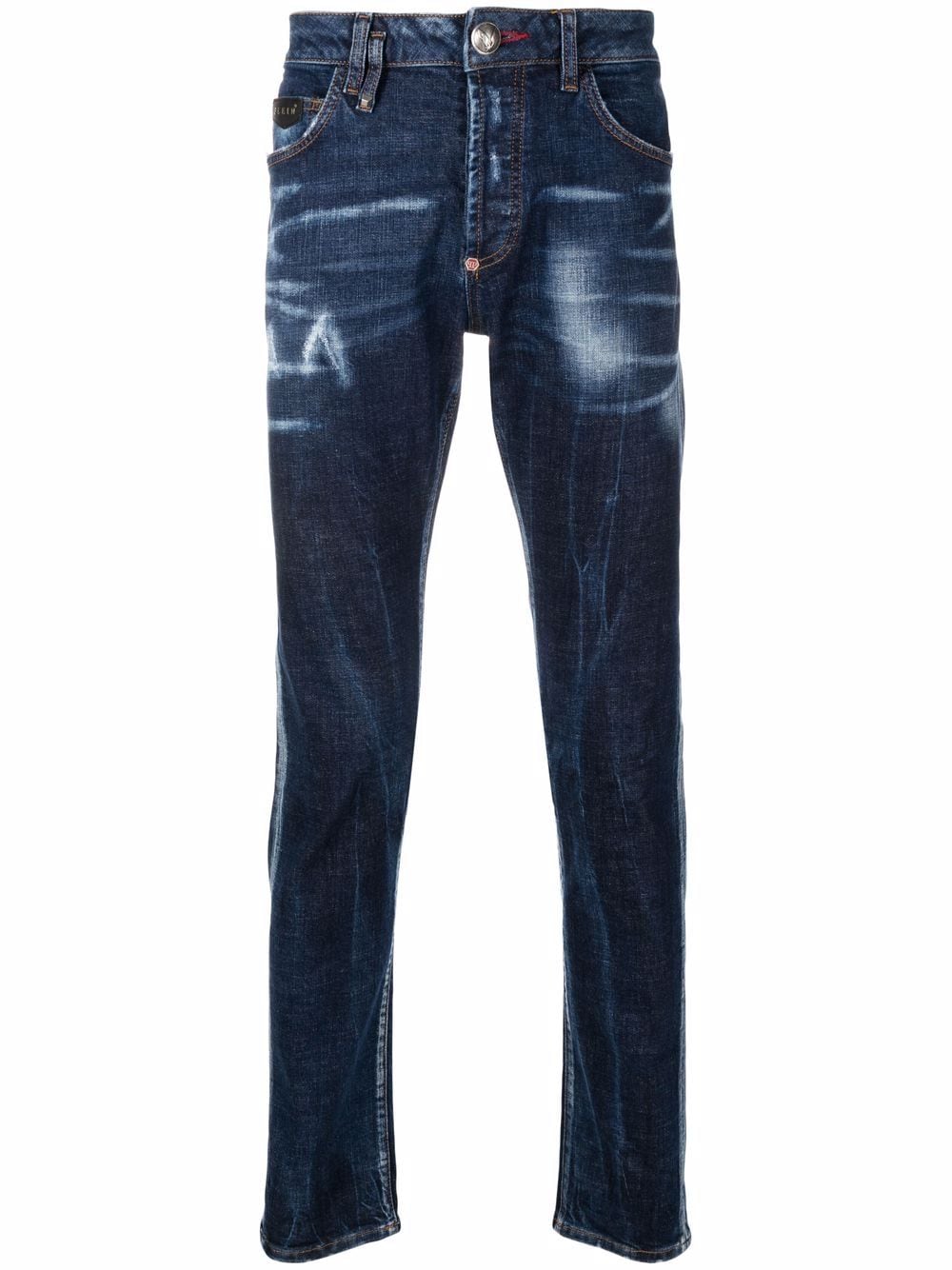 Philipp Plein Halbhohe Slim-Fit-Jeans - Blau von Philipp Plein