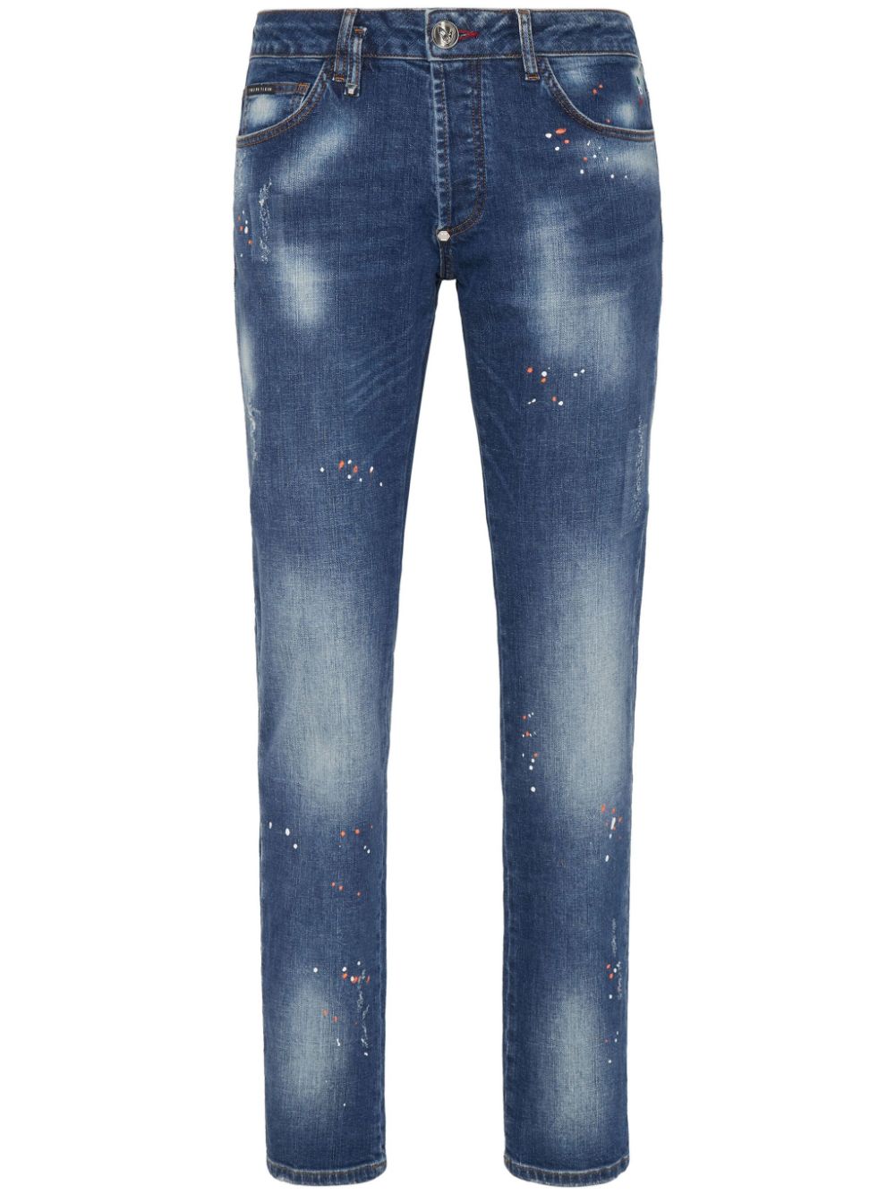 Philipp Plein Halbhohe Straight-Leg-Jeans - Blau von Philipp Plein