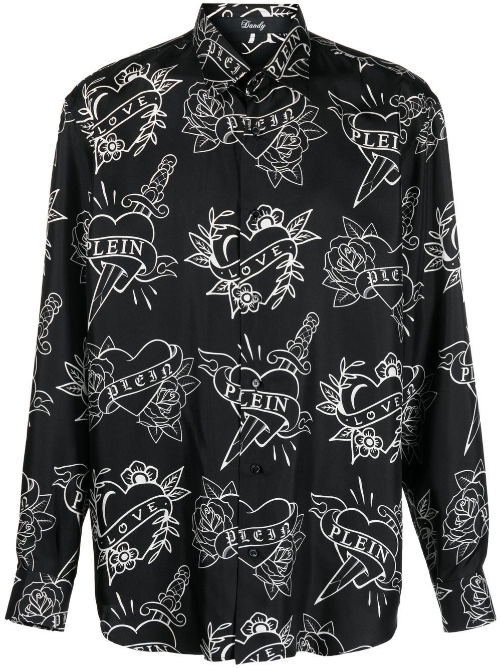 Philipp Plein Hemd mit Logo-Print - Schwarz von Philipp Plein