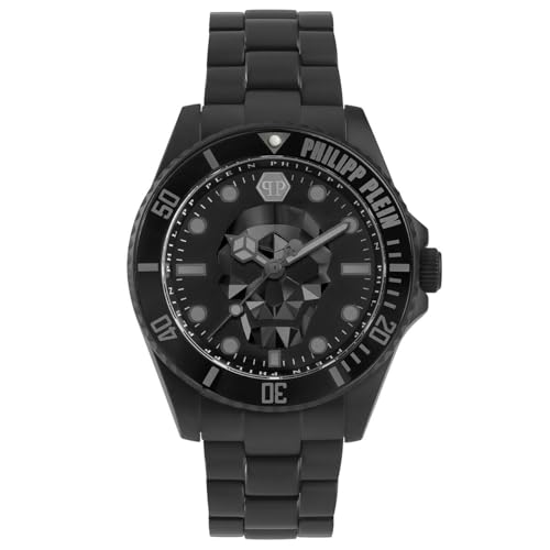 Philipp Plein Herren Analog Quarz Uhr mit Edelstahl Armband 7630615119311 von Philipp Plein