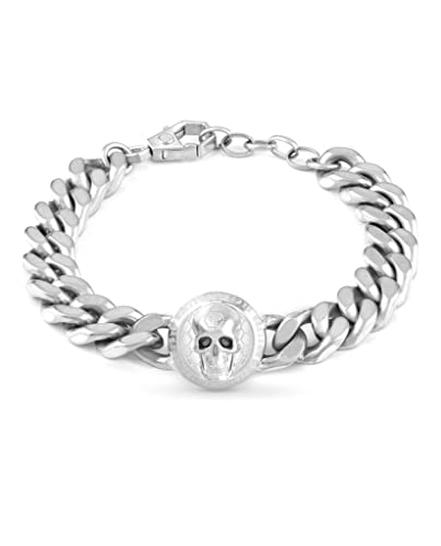 Philipp Plein Herren Armband Armkette Edelstahl Silber 3D Skull PJ8AA13BU von Philipp Plein