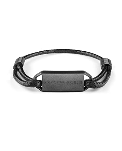 Philipp Plein Herren Armband Textil Edelstahl IP Gun Plein Tag PJ0AA05BU von Philipp Plein