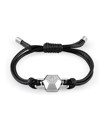 Philipp Plein Herren-Armband Edelstahl, recycelt, Baumwolle One Size, Silber 32030166 von Philipp Plein