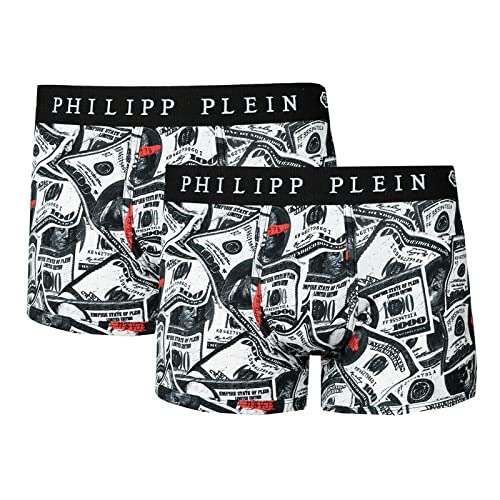 Philipp Plein Herren Boxer Dollar Schwarz Small Bipack (S) von Philipp Plein