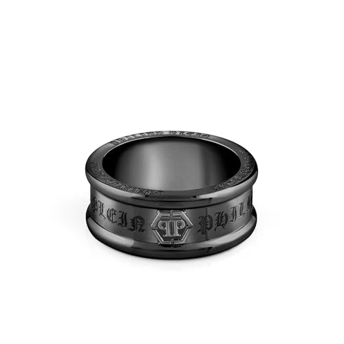Philipp Plein Herren Ring Edelstahl IP Black Gothic Tag PJTEA06R, Ringgröße:60 (19.1 mm Ø) von Philipp Plein