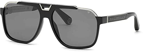 Philipp Plein Herren SPP046M Sonnenbrille, Shiny Black, 61 von Philipp Plein