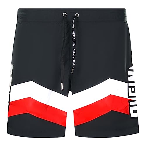 Philipp Plein Herren Strandshorts CUPP06M01 99 99, Schwarz , XL von Philipp Plein