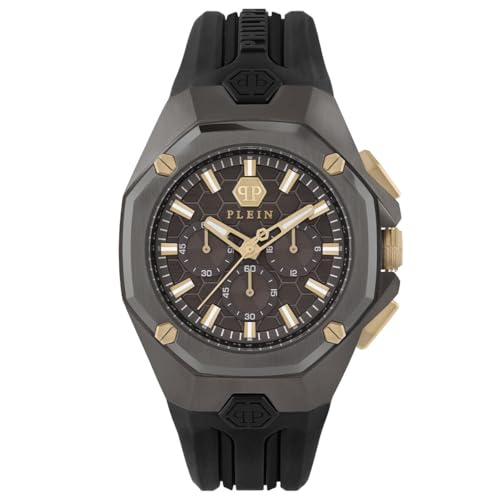 Philipp Plein Herren Uhr Analog Quarz Chrono Octagon PWTBA0323 Silikon von Philipp Plein