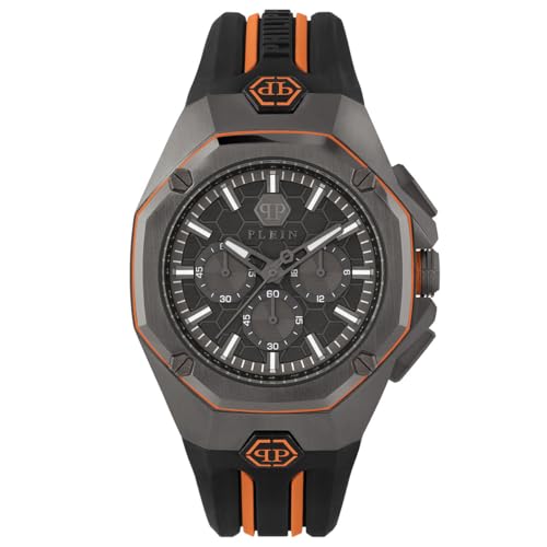 Philipp Plein Herren Uhr Analog Quarz Chrono Octagon PWTBA0523 Silikon von Philipp Plein