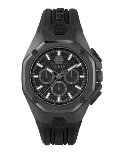 Philipp Plein Herren Uhr Analog Quarz Chrono Octagon PWTBA0623 Silikon von Philipp Plein