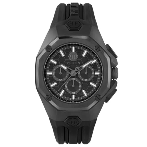 Philipp Plein Herren Uhr Analog Quarz Chrono Octagon PWTBA0623 Silikon von Philipp Plein