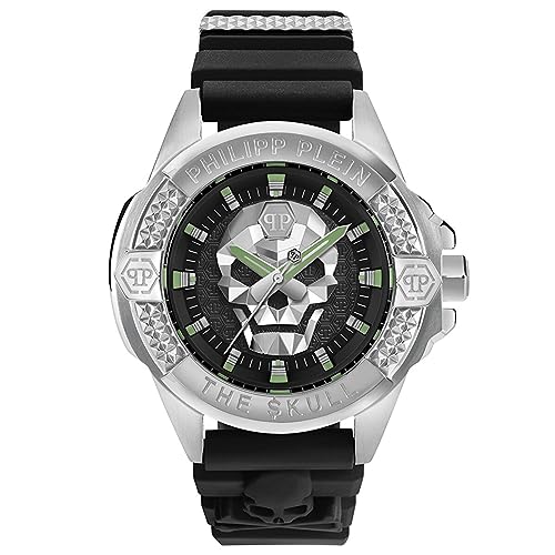 Philipp Plein Herren Analog Quarz Uhr mit Silikon Armband PWAAA0121 von Philipp Plein