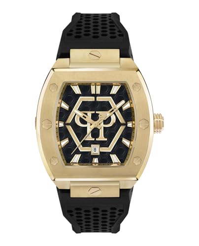 Philipp Plein Herren-Uhren Analog One Size, Gelbgold, Schwarz 32029447 von Philipp Plein