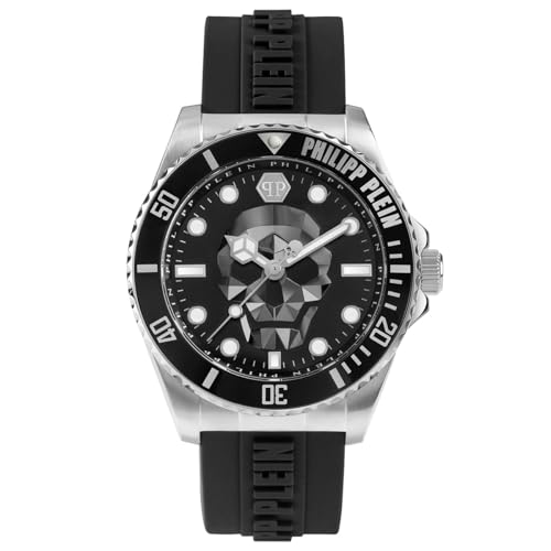 Philipp Plein Herren Analog Quarz Uhr mit Silikon Armband 7630615119236 von Philipp Plein