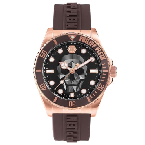 Philipp Plein Herren Analog Quarz Uhr mit Silikon Armband PWOAA0322 von Philipp Plein