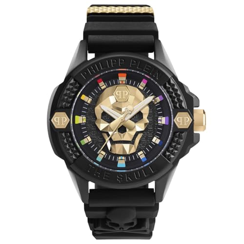 Philipp Plein Herren-Uhren Analog Quarz One Size, Schwarz 32026012 von Philipp Plein