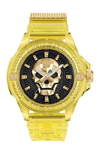 Philipp Plein Herren Analog Quarz Uhr mit Silikon Armband PWWAA0123 von Philipp Plein