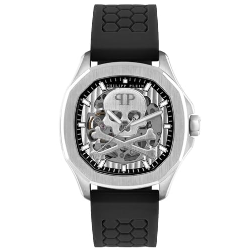 Philipp Plein Herren Analog Automatik Uhr mit Silikon Armband PWRAA0123 von Philipp Plein
