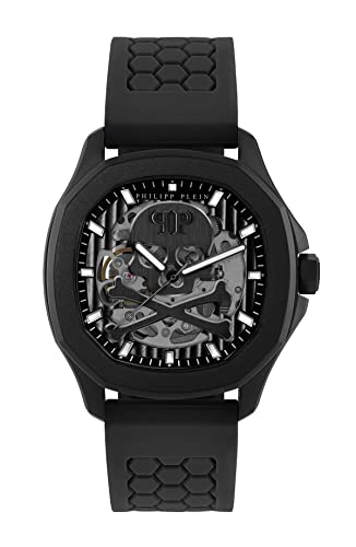 Philipp Plein Herren Analog Automatik Uhr mit Silikon Armband 7630615130637 von Philipp Plein