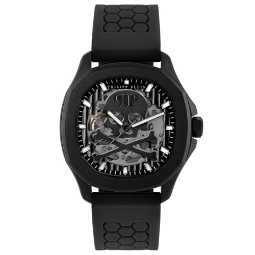 Philipp Plein Herren Analog Automatik Uhr mit Silikon Armband 7630615130637 von Philipp Plein