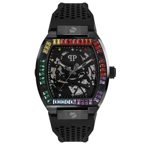 Philipp Plein Herren Uhr Automatik $KELETON schwarz Kristalle PWBAA0621 Silikon von Philipp Plein