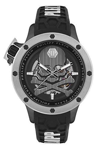 Philipp Plein Herren Analog Automatik Uhr mit Silikon Armband PWUAA0523 von Philipp Plein