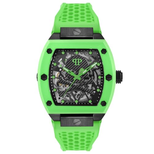 Philipp Plein Herren-Uhren Analog Automatik One Size, Grün 32027917 von Philipp Plein
