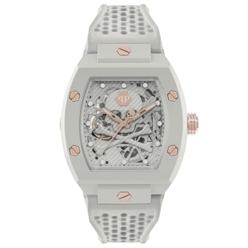 Philipp Plein Herren-Uhren Analog Automatik One Size, Weiß 32026011 von Philipp Plein