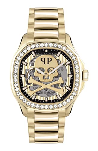 Philipp Plein Herren-Uhren Analog Automatik One Size, Gold 32024362 von Philipp Plein