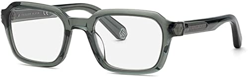 Philipp Plein Herren VPP083M Sonnenbrille, Shiny Grey/Green, 52 von Philipp Plein