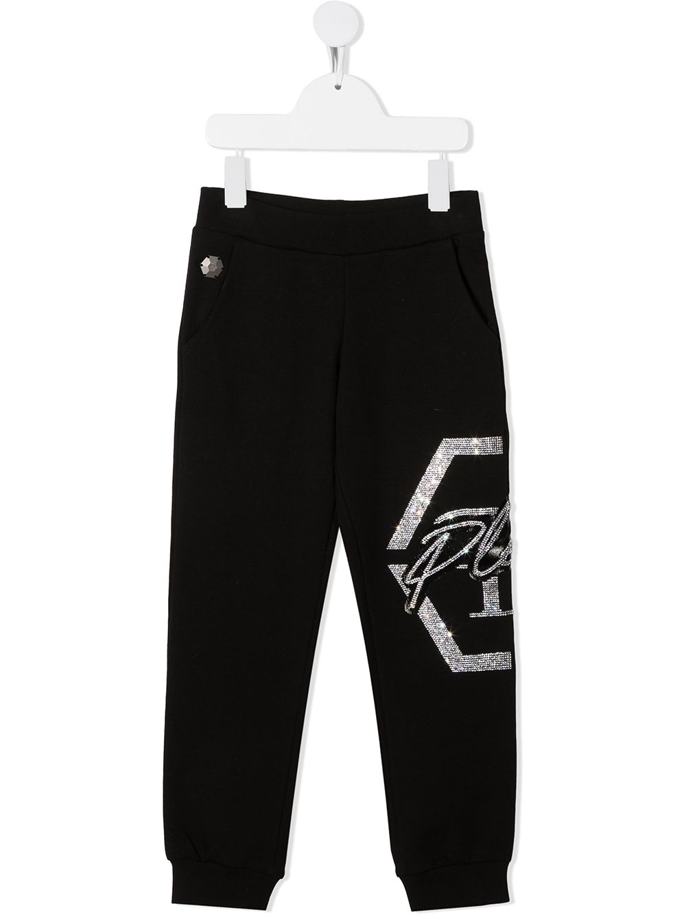 Philipp Plein Junior Verzierte 'Hexagon' Jogginghose - Schwarz von Philipp Plein Junior