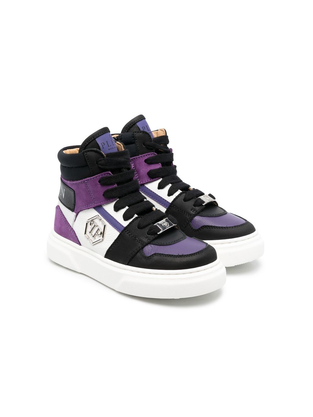 Philipp Plein High-Top-Sneakers mit Kontrasteinsatz - Schwarz von Philipp Plein