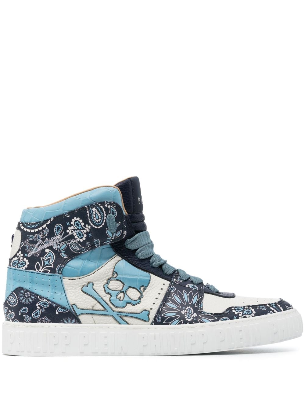 Philipp Plein High-Top-Sneakers mit Paisley-Print - Blau von Philipp Plein