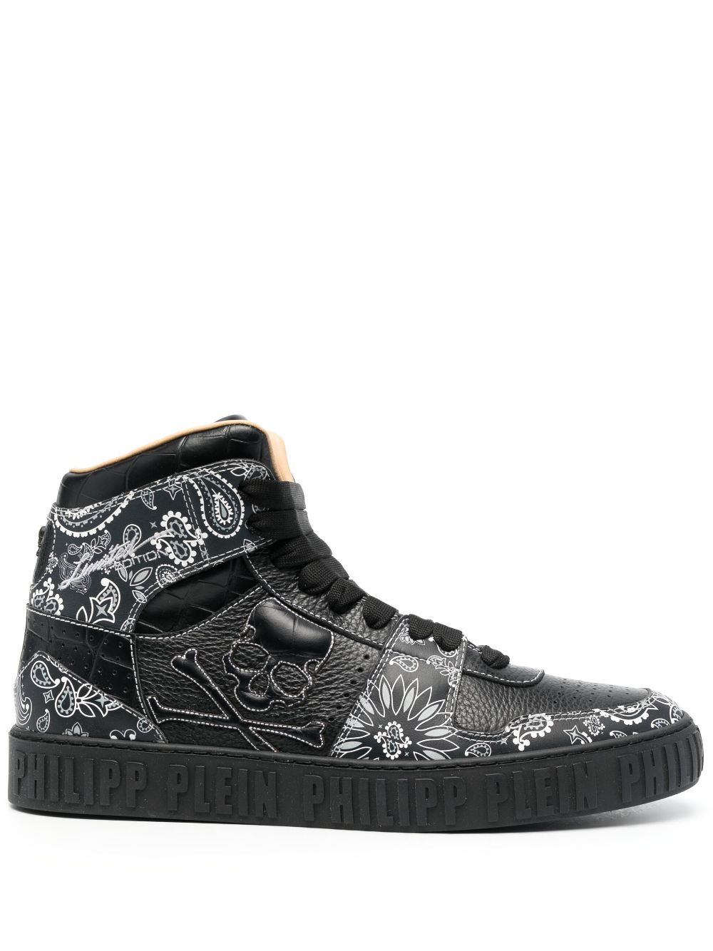 Philipp Plein High-Top-Sneakers mit Paisley-Print - Schwarz von Philipp Plein