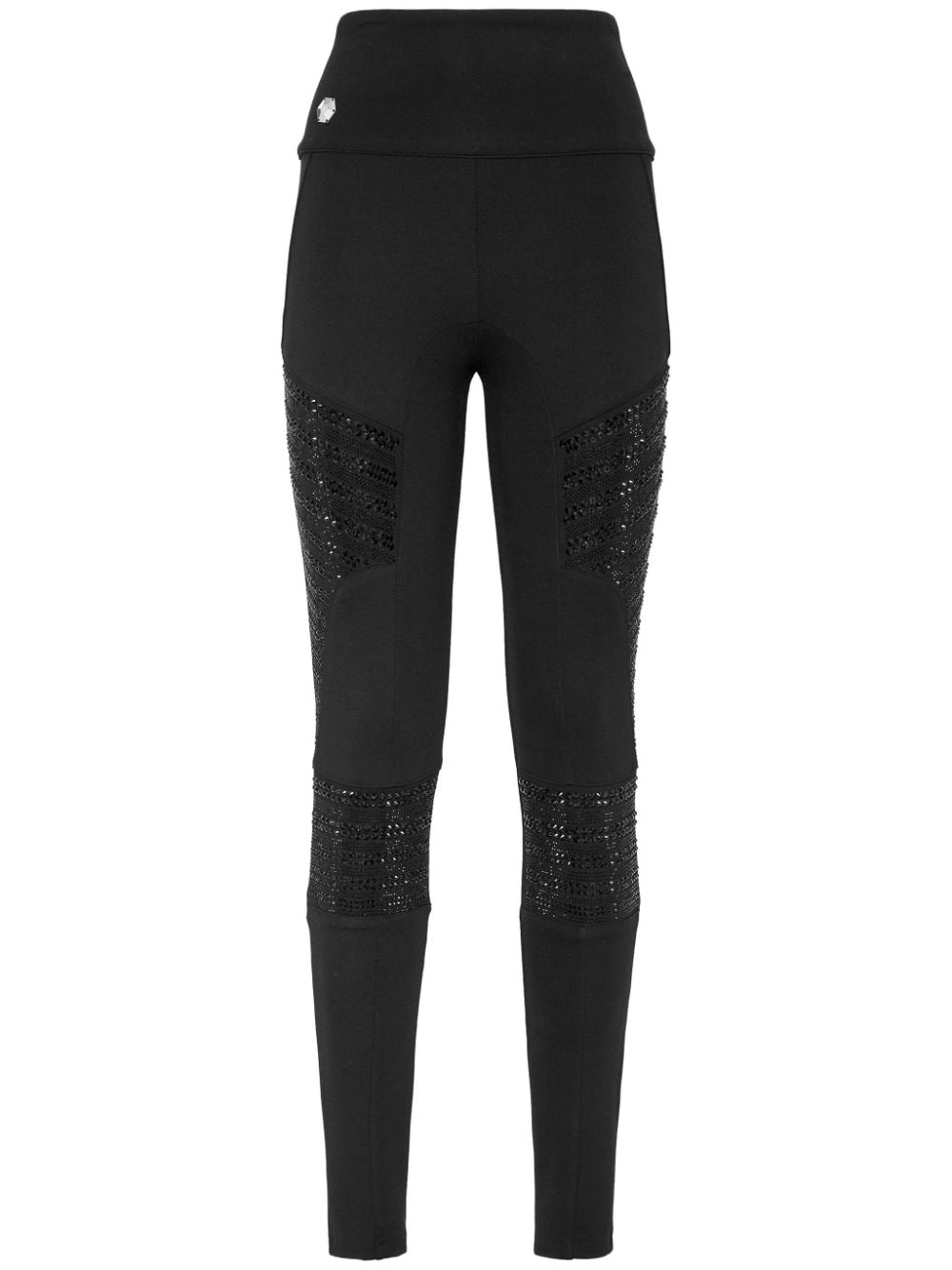 Philipp Plein High-Waist-Leggings mit Kristallen - Schwarz von Philipp Plein