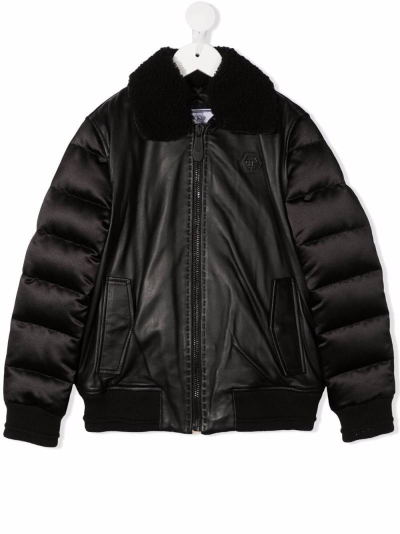 Philipp Plein Junior Iconic Plein Bomberjacke - Schwarz von Philipp Plein Junior