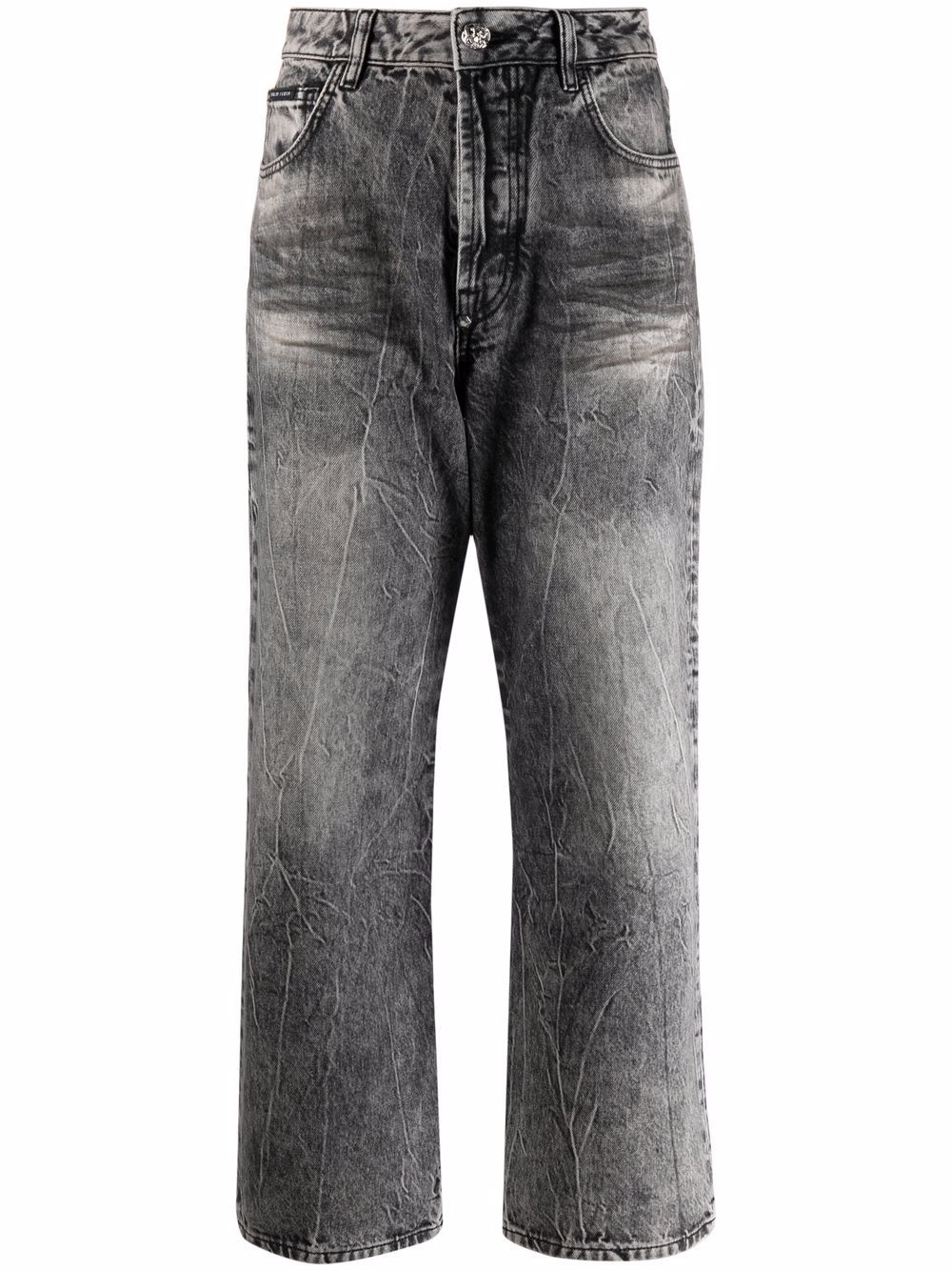 Philipp Plein Iconic Plein Wide-Leg-Jeans - Grau von Philipp Plein