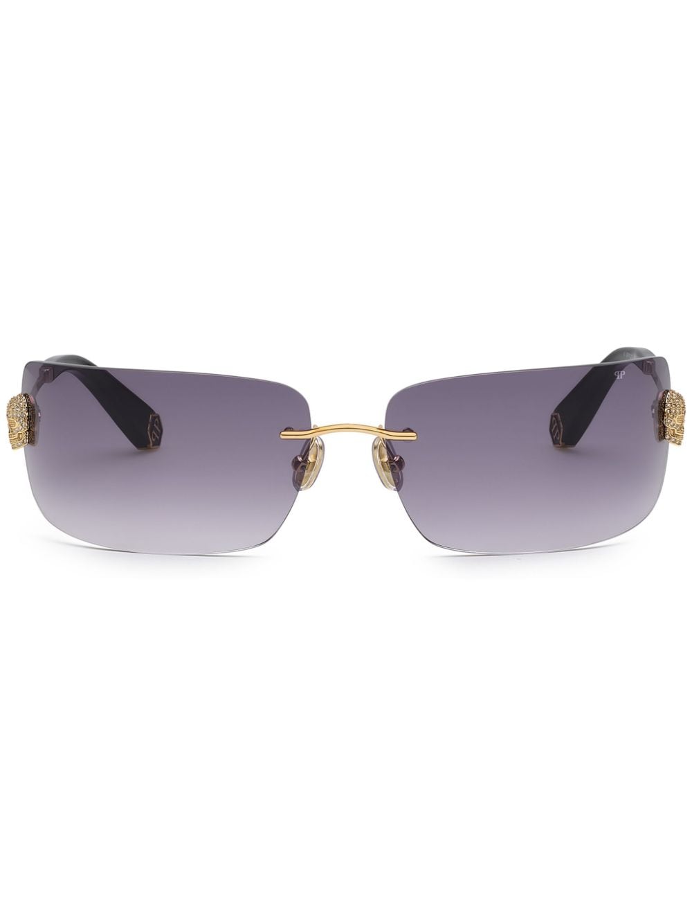 Philipp Plein Irresistible Skull Sonnenbrille mit eckigem Gestell - Gold von Philipp Plein