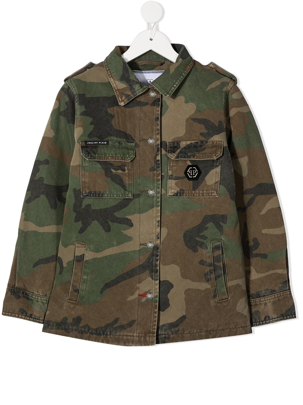 Philipp Plein Junior Jacke mit Camouflage-Print - Grün von Philipp Plein Junior