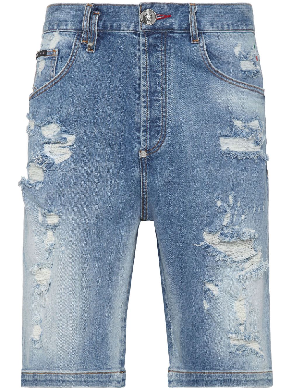 Philipp Plein Jeans-Shorts im Distressed-Look - Blau von Philipp Plein