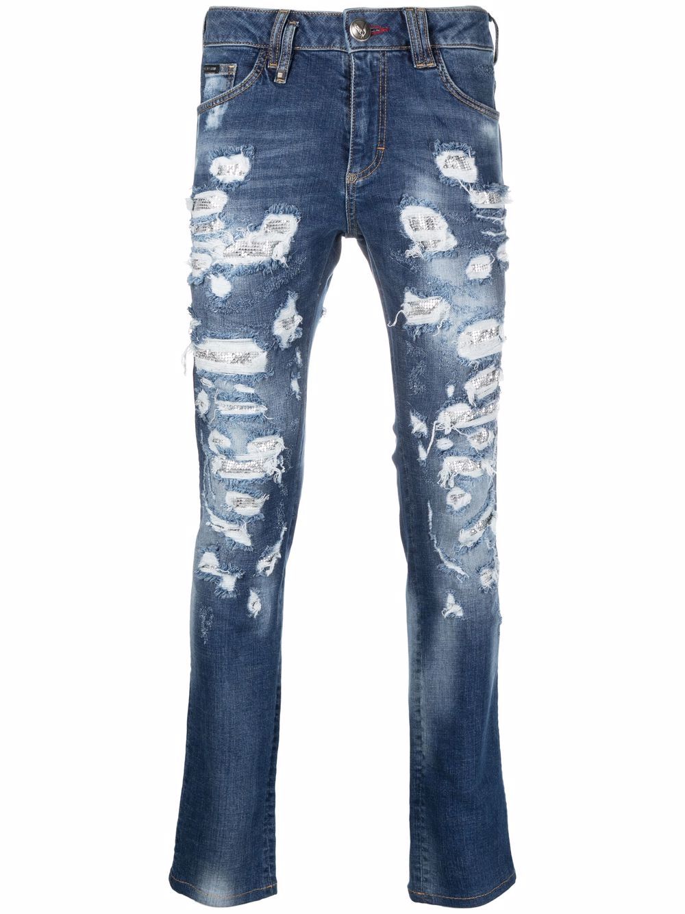 Philipp Plein Jeans mit Distressed-Detail - Blau von Philipp Plein