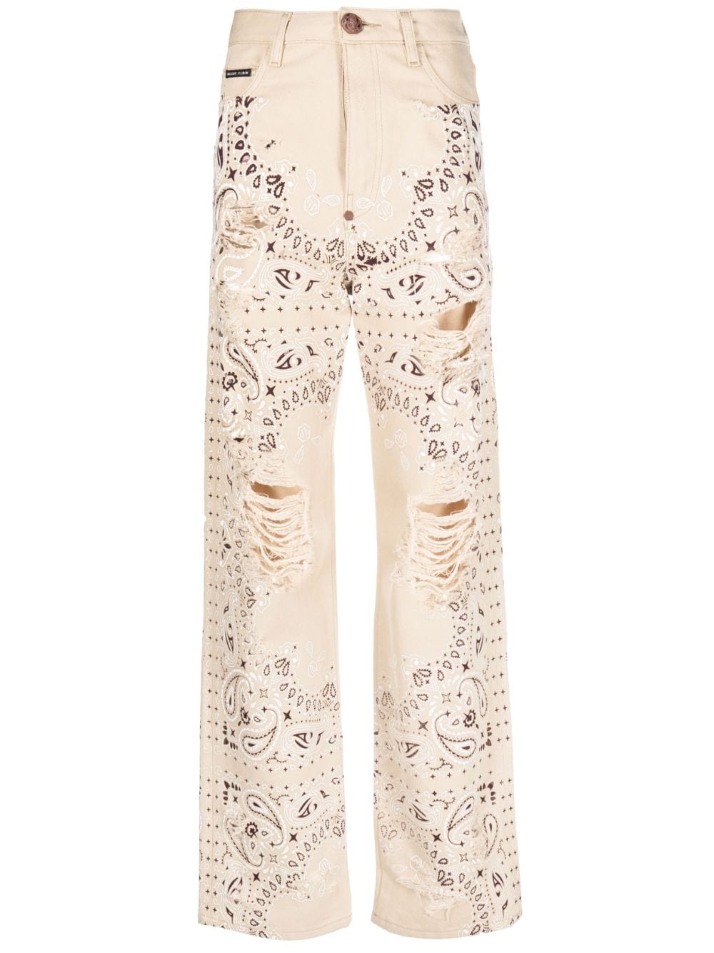 Philipp Plein Jeans mit Paisley-Print - Nude von Philipp Plein