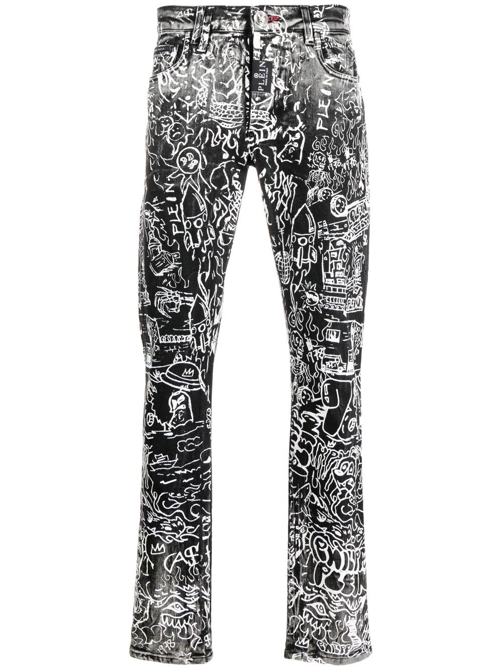 Philipp Plein Jeans mit grafischem Print - Grau von Philipp Plein