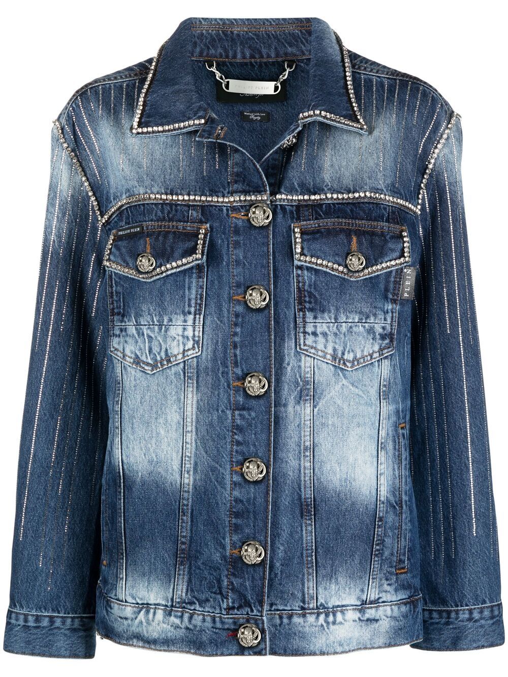 Philipp Plein Jeansjacke mit Kristallverzierung - Blau von Philipp Plein