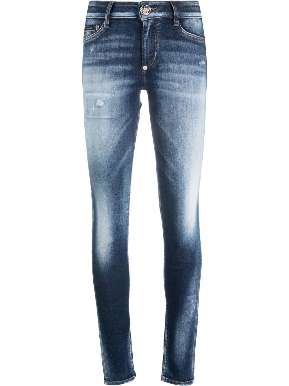 Philipp Plein Jeggings mit hohem Bund - Blau von Philipp Plein