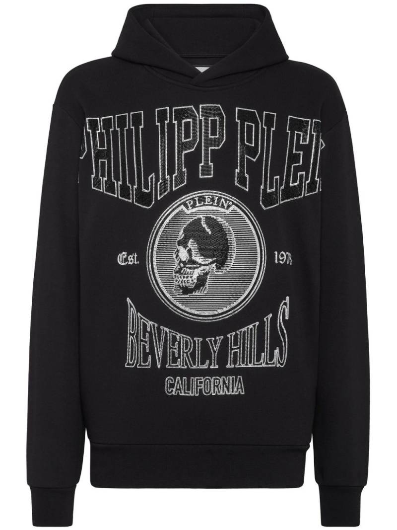 Philipp Plein Jersey-Hoodie mit Kristallverzierung - Schwarz von Philipp Plein