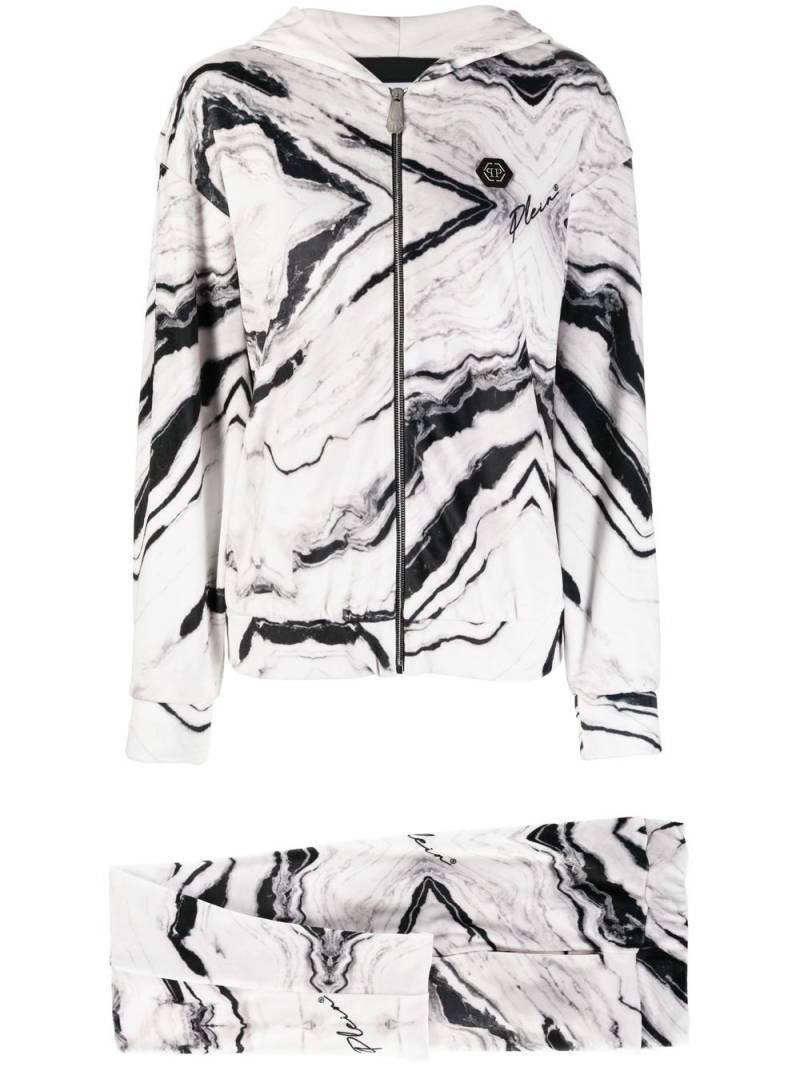 Philipp Plein Jogginganzug mit Marmor-Print - Nude von Philipp Plein