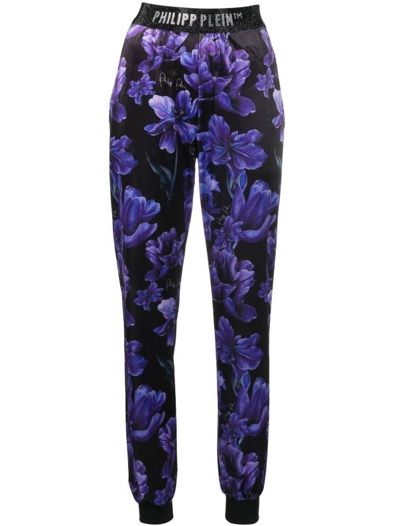 Philipp Plein Jogginghose mit Blumen-Print - Schwarz von Philipp Plein