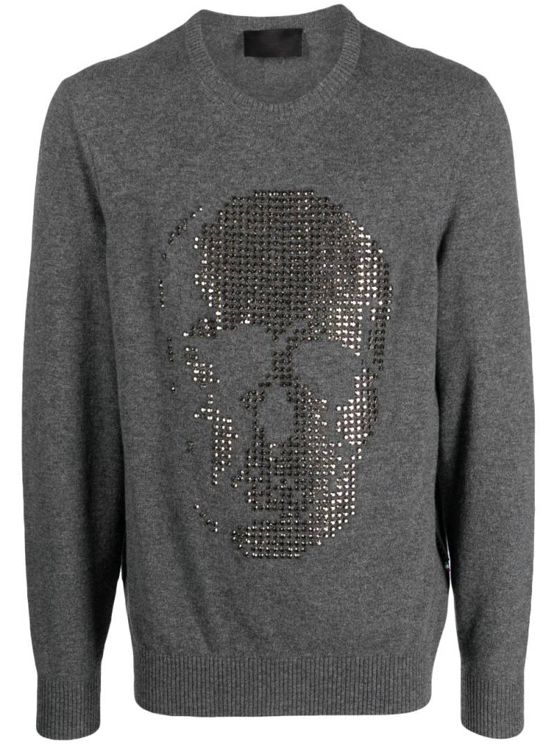 Philipp Plein Kaschmirpullover mit Kristallen - Grau von Philipp Plein